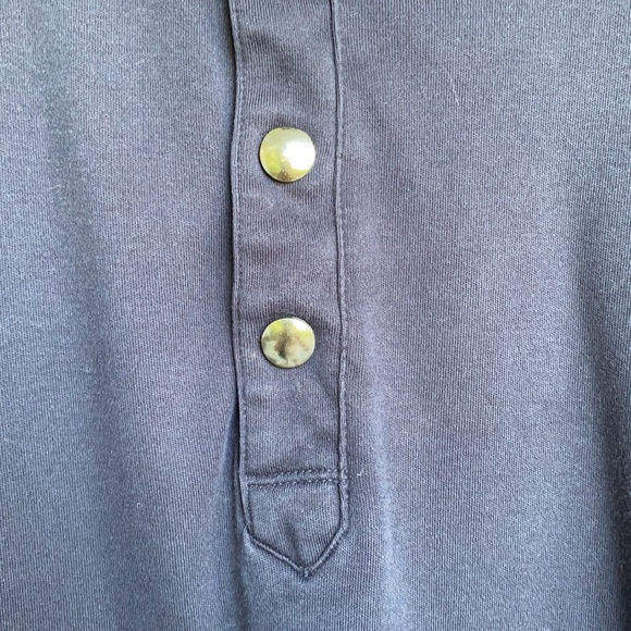 Men’s Banana Republic navy snap front knit shirt - Picture 4 of 11